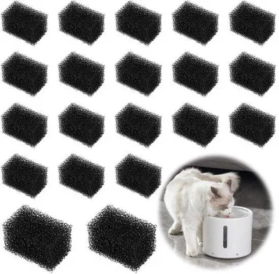 Produktbild von 20 Stück Katzen- und Hundebadfilter, Aquariumsfilter, Trinkwasserschwamm und Schaumfilter, für Tierspielbecken, PETKIT Eversweet 3 Pro 2.8L kompatibel