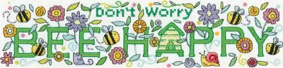 Produktbild von Heritage Aida "Bee Happy" Kreuzstich-Stickset, KCBH1576-A, 28,5x7cm