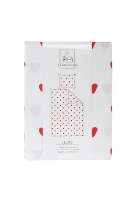Produktbild von Trautesheim® Bettwäsche-Set Herz Herzchen-Bettwäsche in 135x200 und 80x80