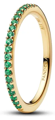 Produktbild von Pandora Ring Halb-Ewigkeits-Band Grün 14K Vergoldet 162999C03 Gr. 52