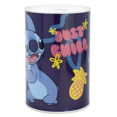 Produktbild von Disney, Metall Spardose Stitch Palms 15cm für Münzen Scheine, Violett