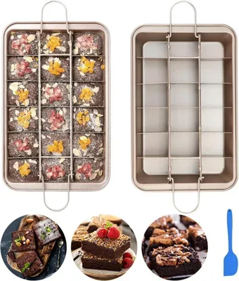 Obrázok produktu pre IVEOPPE Forma na pečenie brownie s priehradkami a stierkou 31x20x3,7cm