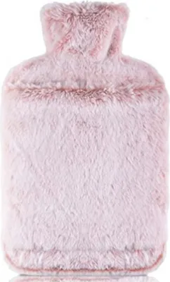 Produktbild von Wärmflasche Bettflasche mit weichem Bezug 2l - Wärmeflasche groß 2 liter flauschig, Rosa
