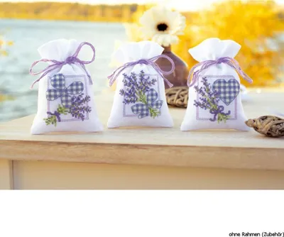 Produktbild von Vervaco Stickpackung Zählmuster "Kräutertütchen "Lavendel mit Schleife"