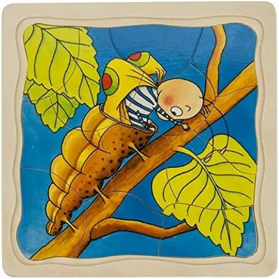Obrázok produktu pre Goki vrstvené drevené puzzle - motýľ