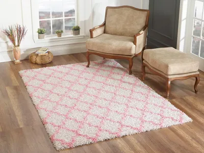Produktbild von Hochflor Langflor Shaggy Teppich Aloha Creme Rosa Mix Modern, Größe:200x290 cm