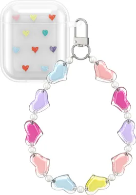 Produktbild von kwmobile Hülle kompatibel mit Apple Airpods 1 & 2 Case mit Schlaufe - TPU Silikon Schutzhülle Cover Kopfhörer Transparent Mehrfarbig
