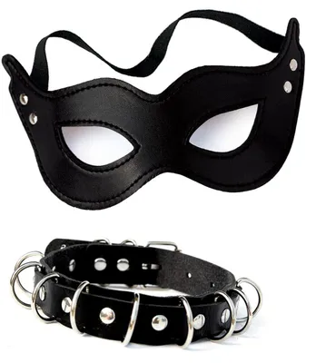 Katzenmasken-Set mit Halsband, schwarz, für Damen, Cosplay