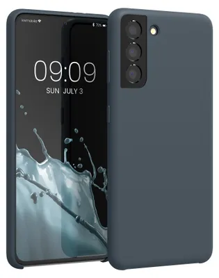 Produktbild von kwmobile Handyhülle für Samsung Galaxy S21 Hülle - Case Silikon - Kabelloses Laden - Schutzhülle Cover in Dunkler Schiefer