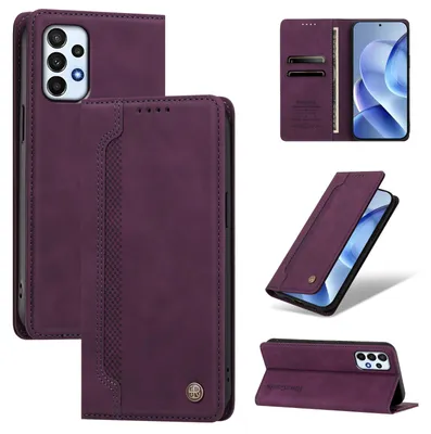 Produktbild von Handyhülle für Samsung Galaxy A23 5G/4G, Leder Wallet Klapphülle mit Standfunktion, Stoßfeste Schutzhülle Lila