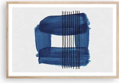Produktbild von Gerahmtes Poster - Rahmen in heller Eiche - Abstraktion Aquarell Blau - 91,5x61 cm - Wand Bild - Wanddeko - Wandbilder - Wandposter - Bilderrahmen - Bilder - Kunstdruck - Wandbild - P2NAA91x61-4223