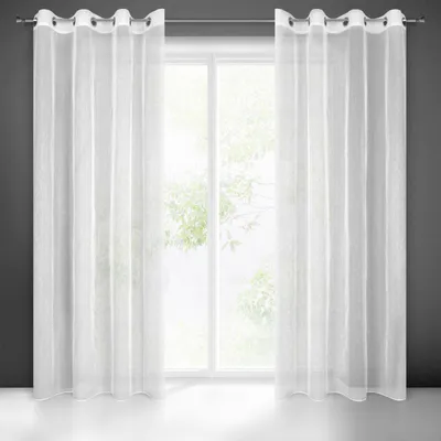 Immagine prodotto di Tenda 140x250 Adel bianca pronta su occhielli con struttura a pioggia fine Eurofirany