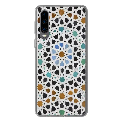 Produktbild von MuchoWow® Handyhülle Schutzhülle Hülle für Huawei P30 Ein marokkanisches Mosaikdetail Silikon Softcase Handy Hülle - Kartenbesitzer