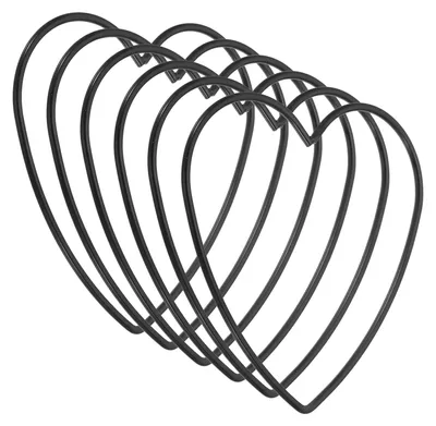 6er-Set Dreamcatcher-Ringe, Herzform, Metall, 10 cm, schwarz
