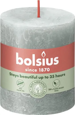 Produktbild von Bolsius Rustik Stumpenkerze 80/68  mm Jade Grün
