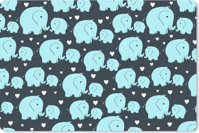 Produktbild von MuchoWow® Schreibtischunterlage Muster - Elefant - Herz 60x40 cm - XXL Mauspad - Großes Mauspad
