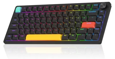 Produktbild von Tri-Mode Mechanische Tastatur 84 Tasten 75%, RGB, Low Profile Red Switch, 2.4G/BT/USB, 4000mAh Akku, Slim Gaming Keyboard