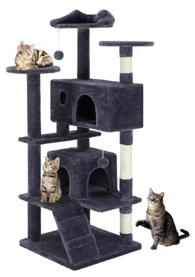 Image de Arbre à gratter pour chats - Griffoir - Arbre à chats haut - 54inch - Griffoir multi-niveaux - Arbre à chats stable
