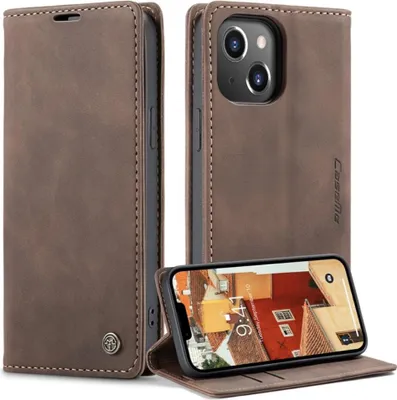 Produktbild von iPhone 14 Hülle - CaseMe 013 Klapphülle - Dunkelbraun