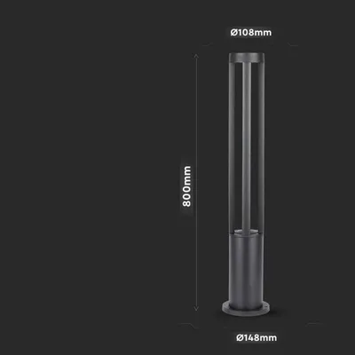 Image de Borne Extérieure LED Design 80cm 220V IP65 Gris Anthracite 10W - Blanc Chaud 2300K - 3500K