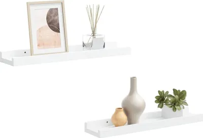 Image de vidaXL Baguettes à tableaux 2 pcs. Blanc 40x9x3 cm MDF
