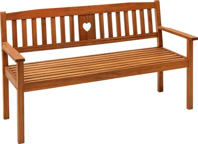 Produktbild von Dehner Gartenbank Heart, 3-Sitzer, 90 x 158.5 x 61 cm, FSC®-es Akazienholz, braun