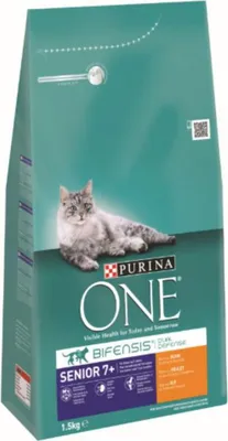 Image de Nourriture pour chat One Senior 7 riche en poulet et céréales complètes Croquettes 1,5 kg Purina