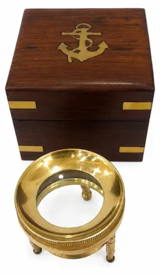 Immagine prodotto di Omgoods - Lente d'ingrandimento in ottone con custodia in legno - Pratica ed elegante