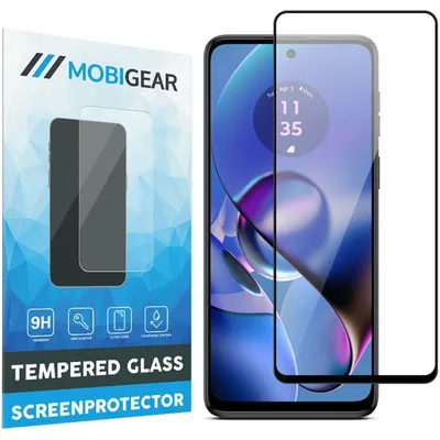 Produktbild von Mobigear Premium Displayschutzfolie für Motorola Moto G54, gehärtetes Glas, Displayschutz – kompatibel mit Hüllen – Schwarz