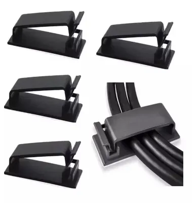 Produktbild von Kabelbinder Kabelhalter Kabel Clip Klemm Halterung selbsklebend Kabelklemme 5x