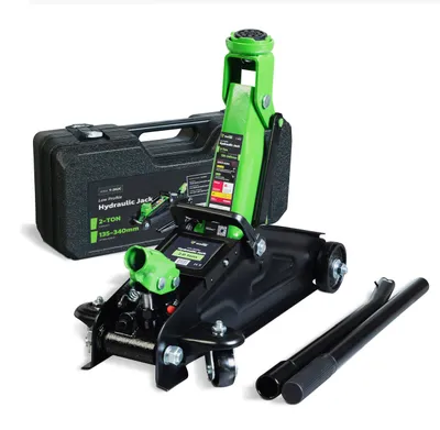 Obrázek produktu pro Hydraulický zvedák, nosnost 2 tuny, zdvih 13,5–34 cm, s transportní taškou, vhodný pro automobily a SUV