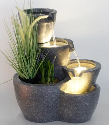 Produktbild von Springbrunnen Botana mit Beleuchtung Gartenbrunnen Zimmerbrunnen bepflanzbar