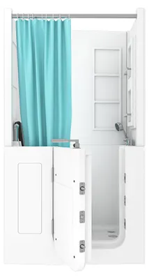 Produktbild von Seniorendusche und Sitzwanne Kombination Wanne mit Tür S08D-B-L 110x68x205cm
