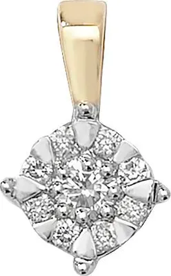 Produktbild von 9 Karat (375) Gold Damen - Diamant Anhänger Brillant-Schliff 0.18 Karat G - I1 I2 - 13mm*8mm; TRS29339KY