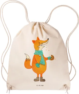 Produktbild von Mr. & Mrs. Panda rucksack stoff Fuchs Keks - Transparent - Geschenk, Kekse, Turnbeutel, Plätzchen, Jutebeutel, wander, Weihnachtlich, Winter, Frieren, sporttasche klein