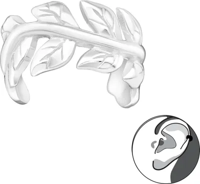 Produktbild von Ear Cuff 925 Sterling Silber Ohrklemme mit Weinblättern