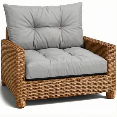 Produktbild von Polster Gartenmöbel Set 60x60 + 40x60 cm Outdoor Loungekissen Rattan Hellgrau