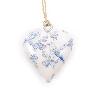 Imagen del producto de Corazone de madera decorativo Grande - Pajaros Azul