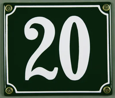Produktbild von Hausnummernschild 20 grün 12x14 cm Schild Emaille Hausnummer Haus Nummer Zahl Ziffe