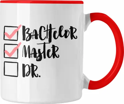 Produktbild von Trendation - Master Abschluss Geschenk Tasse Bestanden Studium Prüfung Graduation - Bachelor Master Doktor (Rot)