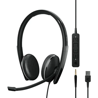 Productafbeelding van EPOS ADAPT 165 USB II, Kabel, Kantoormachine / callcenter, 20 - 20000 Hz, 145 g, Hoofdtelefoon met microfoon, Zwart
