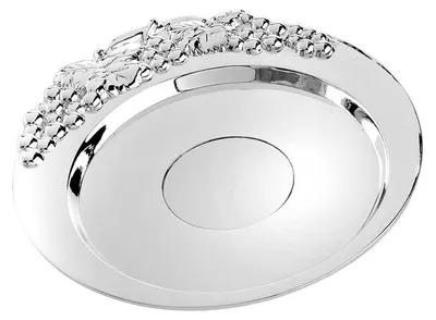 Flashenuntersetzer aus Stahl, versilbert, 11,4x11x2,5 cm, silber