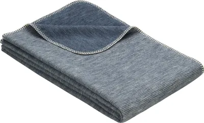 Produktbild von Ibena Jacq. Baumwolldecke blau Lausanne GOTS 2163