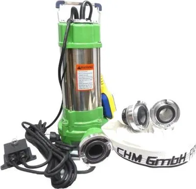 Produktbild von CHM GmbH Schmutzwasserpumpe, Fäkalienpumpe 750 Watt mit C-Schlauch 20m 16.000 L/h