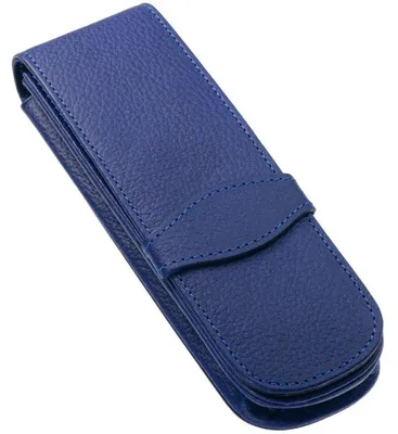 Produktbild von Omgoods – Etui aus Leder für 2 Stifte – Blau und stilvoll