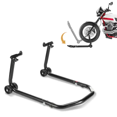 Image de Béquille de moto Jayseuw 300 kg Béquille de montage pour l'avant | Adaptateur U-Type| Capacité de charge élévateur moto Noir