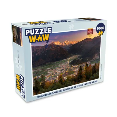 Obrázok produktu pre MuchoWow® Puzzle 1000 ks Západ slnka vo švajčiarskom meste Interlaken