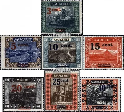Produktbild von Briefmarken Saarland 1921 Mi 70-75,77 gestempelt Landschaftsbilder (II)