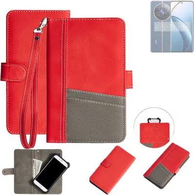 Produktbild von K-S-Trade Handy Schutzhülle für Realme 12 Pro 5G Hülle Portemonnee Brieftasche Klapphülle Kartenfächer Flip Wallet Case Etui