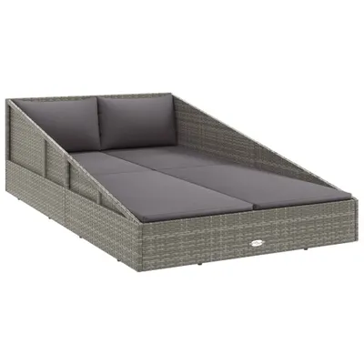 Produktbild von vidaXL Gartenbett Grau 110x200 cm Poly Rattan